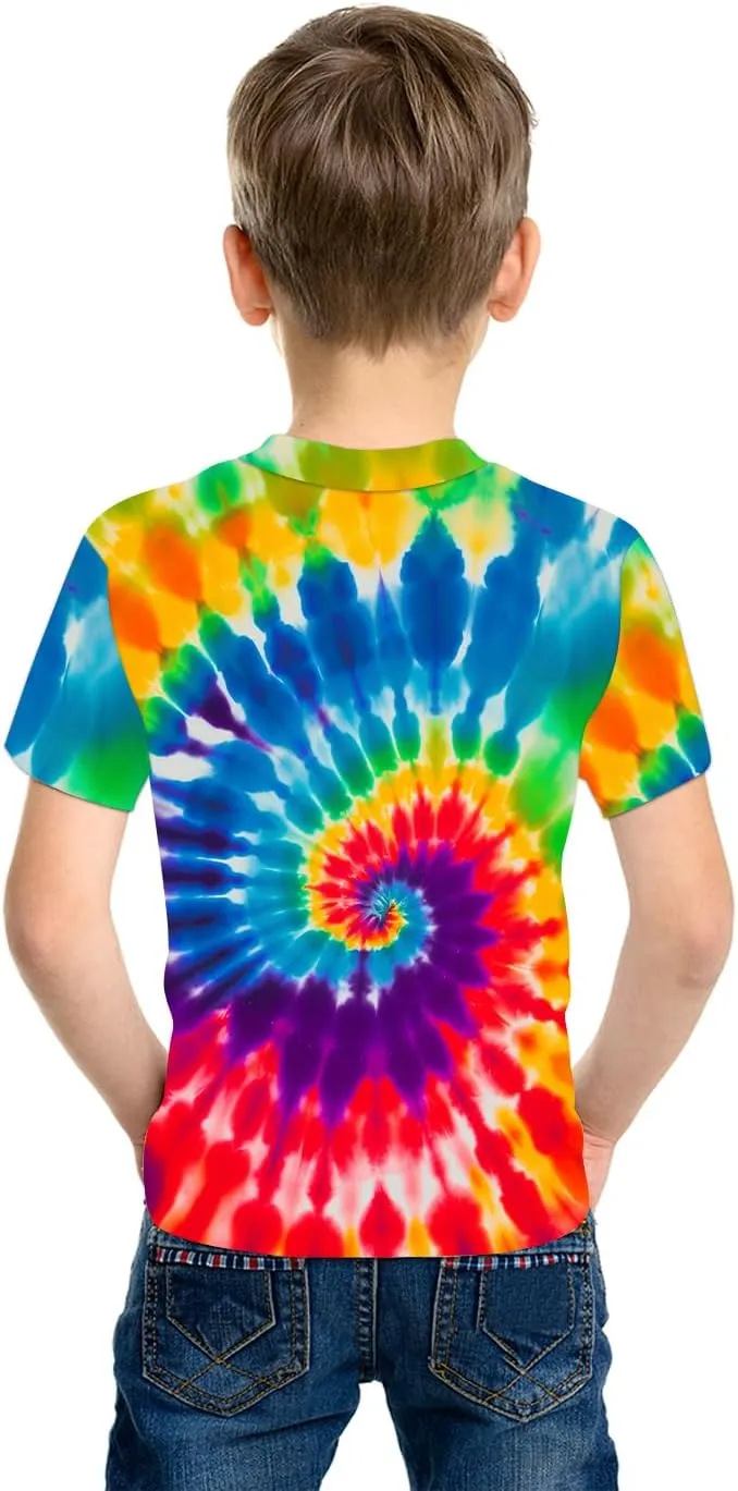 3D Graphic Kids T Shirt, Unisex Creative Print Crewneck Shirts, Boys Girls Short Sleeve Tees for 6-16 Years Teens