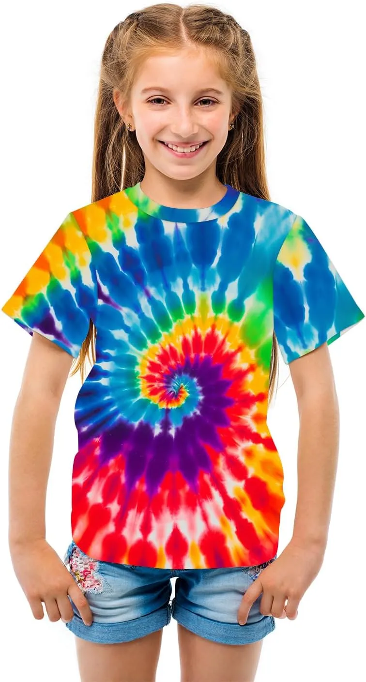 3D Graphic Kids T Shirt, Unisex Creative Print Crewneck Shirts, Boys Girls Short Sleeve Tees for 6-16 Years Teens