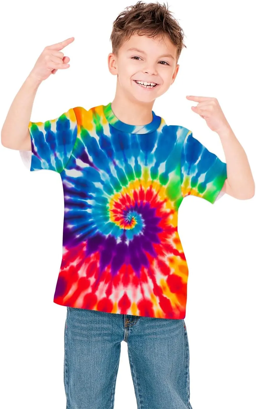 3D Graphic Kids T Shirt, Unisex Creative Print Crewneck Shirts, Boys Girls Short Sleeve Tees for 6-16 Years Teens