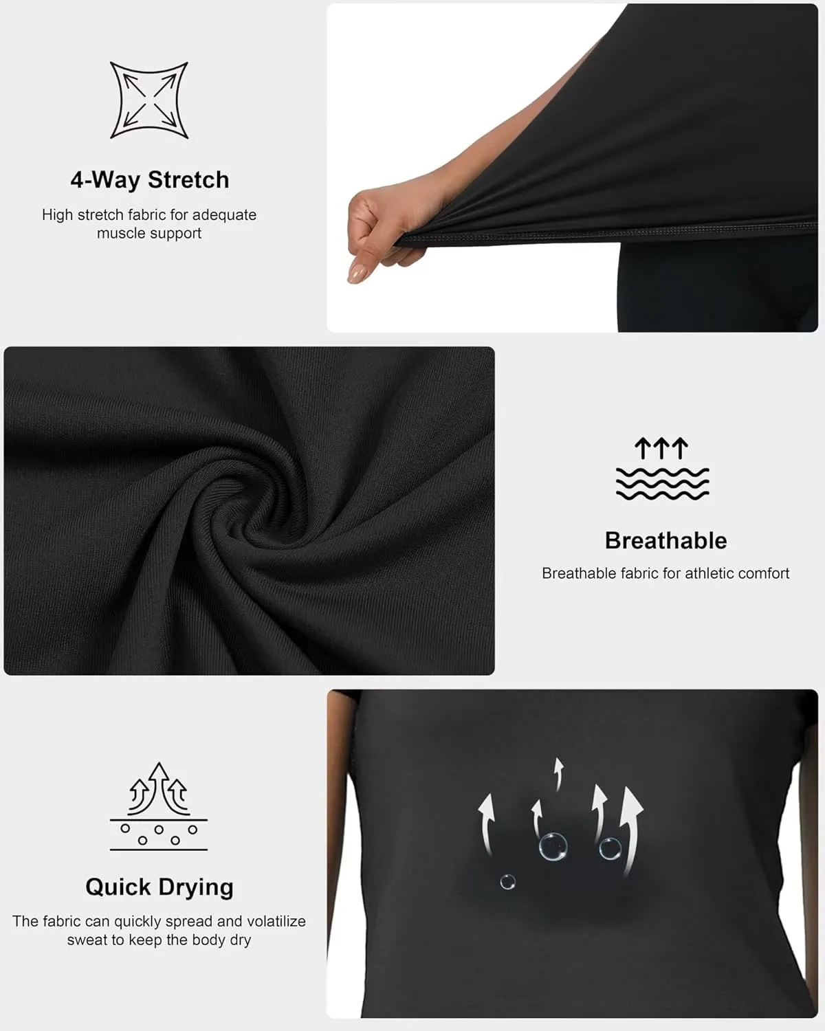 5-Pack Women's Compression Shirts Short Sleeve Workout Tops Athletic Baselayer Quick Dry Gym Yoga Running T-Shirt