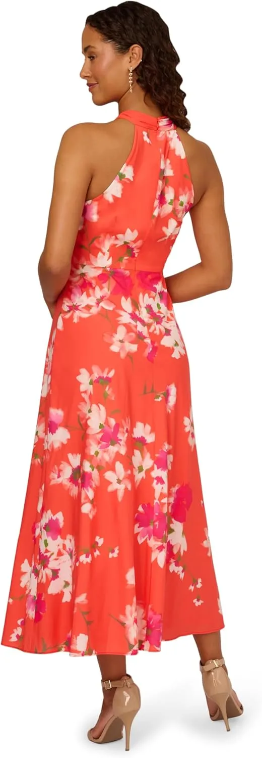 Adrianna Papell Women's Empire Halter Chiffon Dress