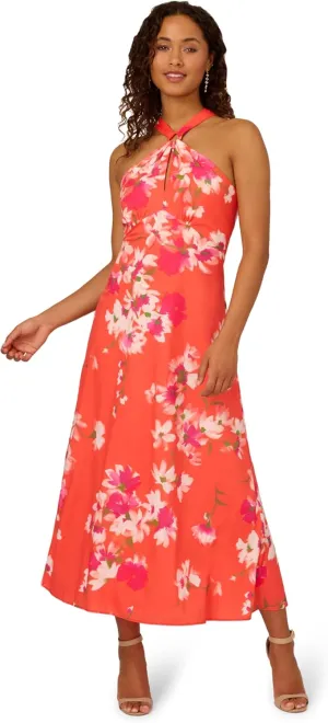 Adrianna Papell Women's Empire Halter Chiffon Dress