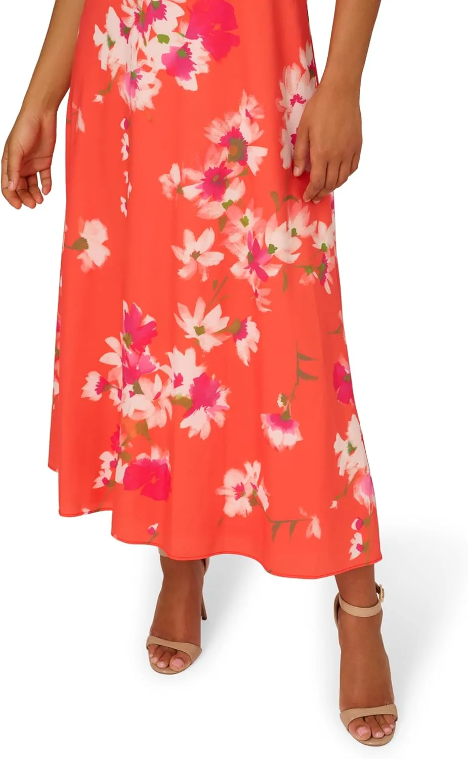 Adrianna Papell Women's Empire Halter Chiffon Dress