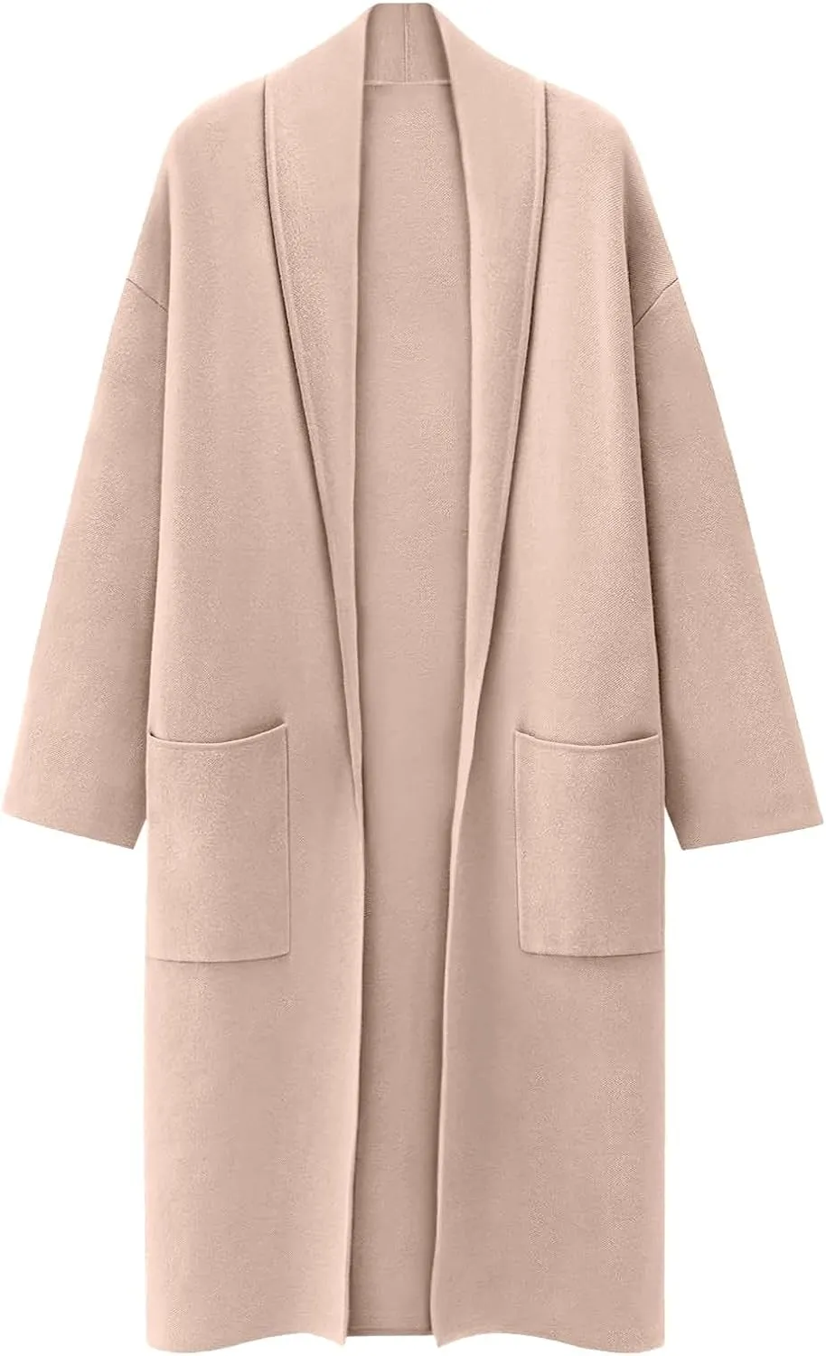 aihihe Oversized Cardigan for Women Classic Lapel Collar Open Front Long Jacket 2023 Fall Trendy Outerwear with Pockets