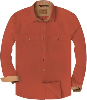 Alimens & Gentle Men's Long Sleeve Work Shirt Regular Fit Casual Winter Button Down Shirt