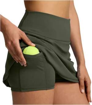 AMDBEL Women's Workout Shorts,Summer Solid Color Stretchy High Waist Tennic Skirts Casual Outdoor Athletic Golf Skorts Skirts