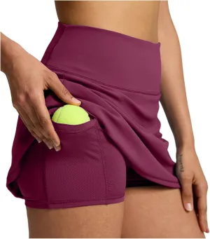 AMDBEL Women's Workout Shorts,Summer Solid Color Stretchy High Waist Tennic Skirts Casual Outdoor Athletic Golf Skorts Skirts