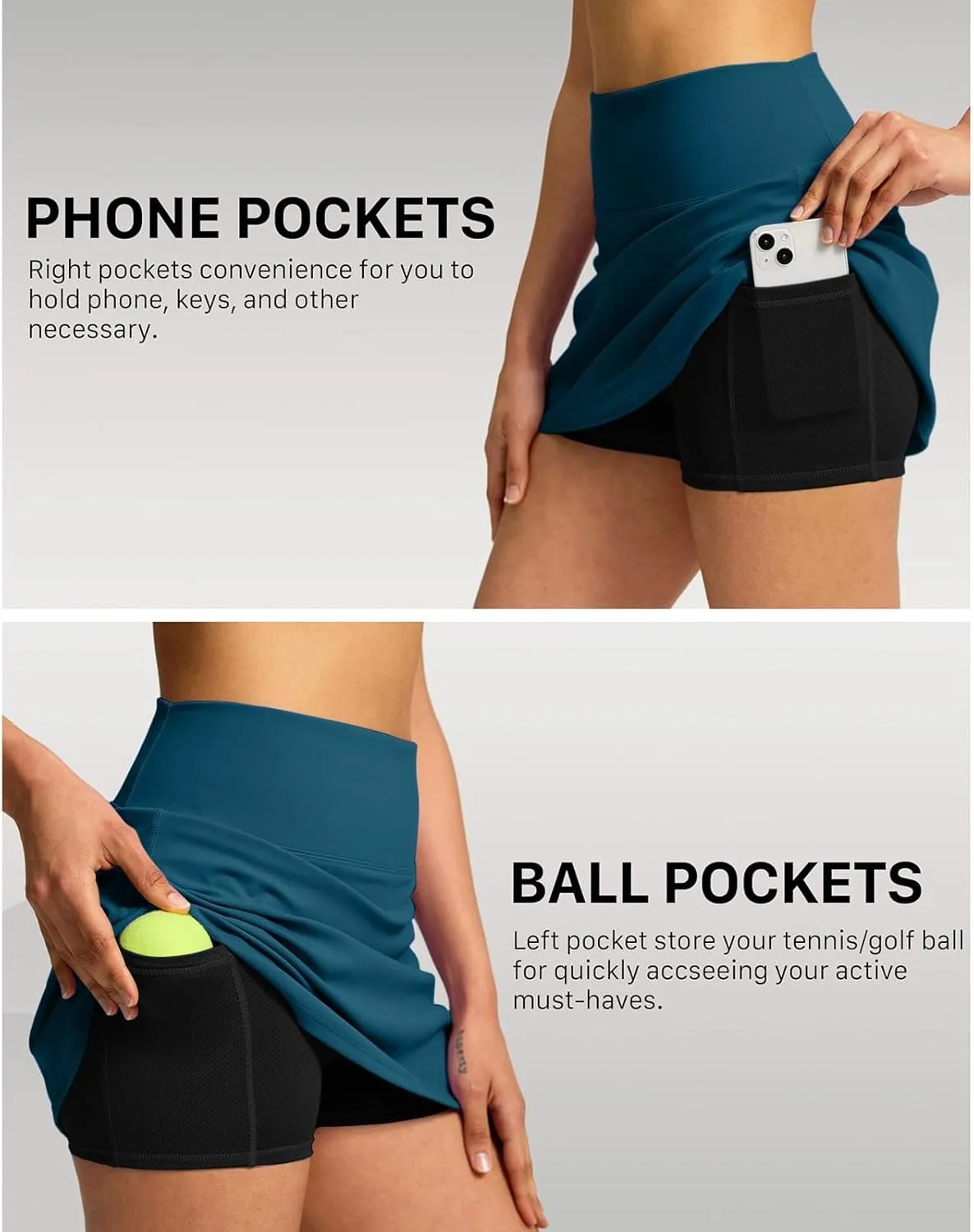 AMDBEL Women's Workout Shorts,Summer Stretchy High Waist Solid Golf Skorts Skirts Casual Outdoor Athletic Running Skirts