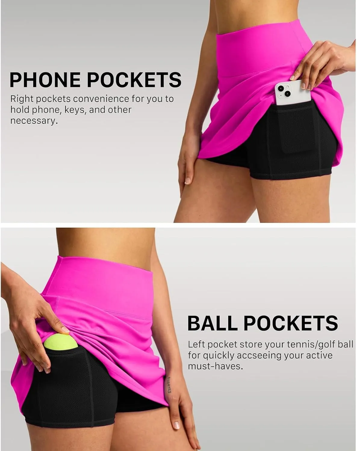 AMDBEL Women's Workout Shorts,Summer Stretchy High Waist Solid Golf Skorts Skirts Casual Outdoor Athletic Running Skirts