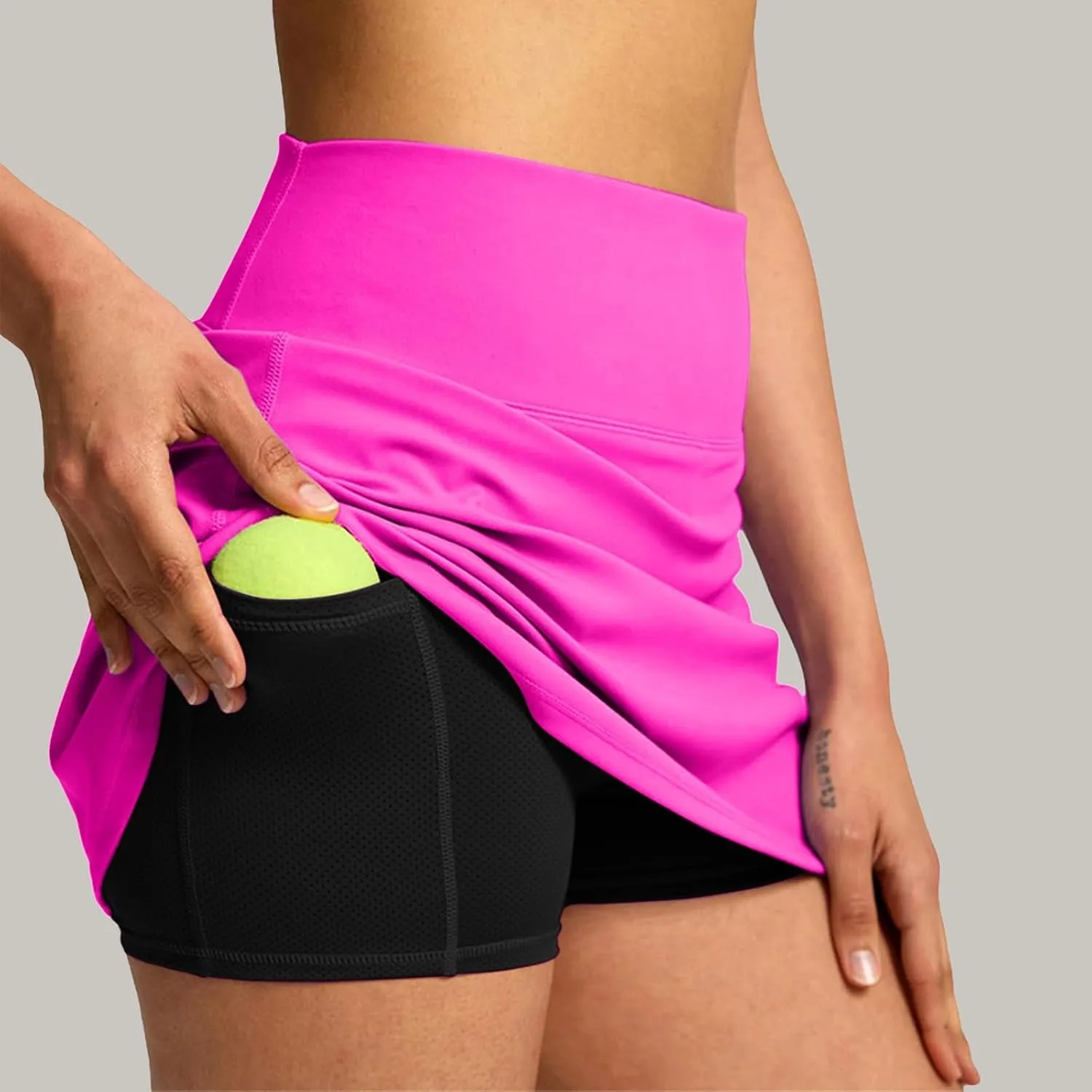 AMDBEL Women's Workout Shorts,Summer Stretchy High Waist Solid Golf Skorts Skirts Casual Outdoor Athletic Running Skirts