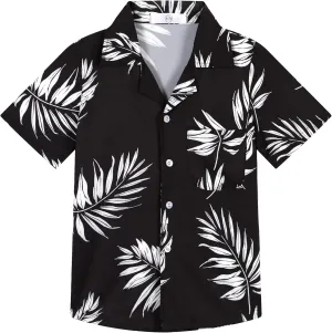 APTRO Boy's Hawaiian Shirt Tropical Beach Casual Summer Shirt with Pocket Short Sleeve 4-15 Years