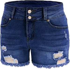 Atditama Women's Summer Ripped Jean Shorts Stretch Skinny Frayed Denim Shorts Beach Casual Women Shorts