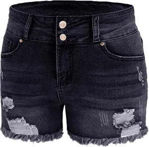 Atditama Women's Summer Ripped Jean Shorts Stretch Skinny Frayed Denim Shorts Beach Casual Women Shorts