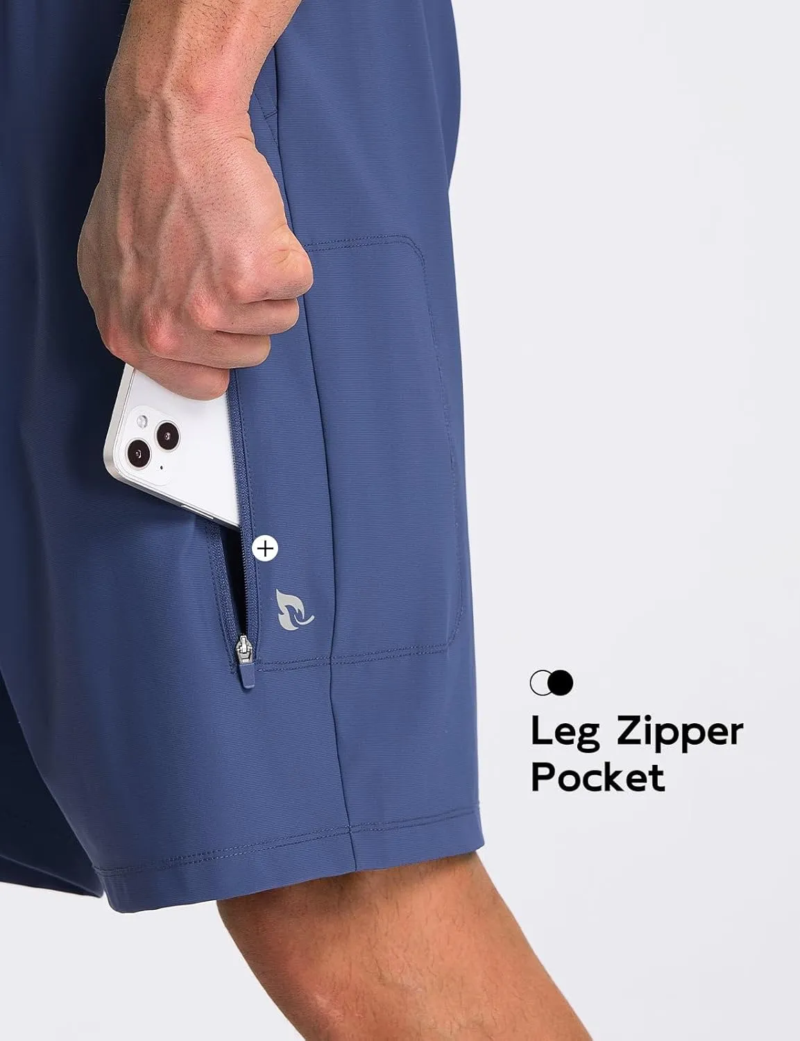 baleaf Men's Athletic Running Shorts 9" Quick Dry Workout Shorts Lightweight Sports Gym Shorts with Zipper Pockets