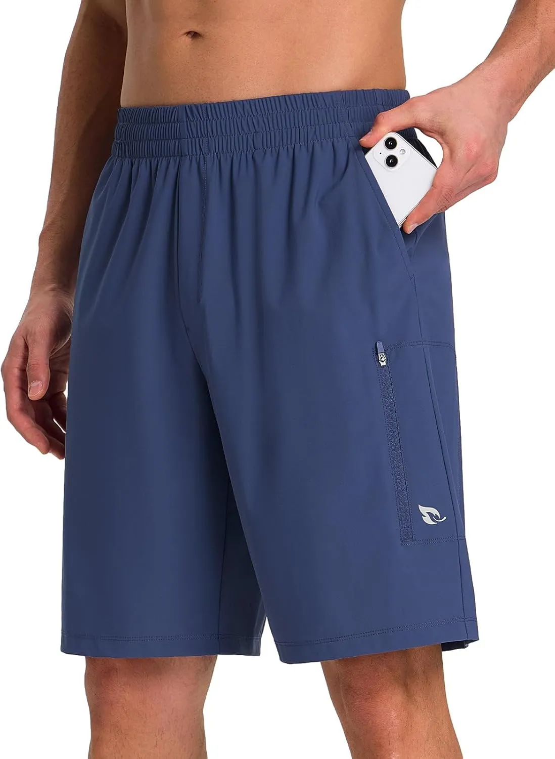 baleaf Men's Athletic Running Shorts 9" Quick Dry Workout Shorts Lightweight Sports Gym Shorts with Zipper Pockets