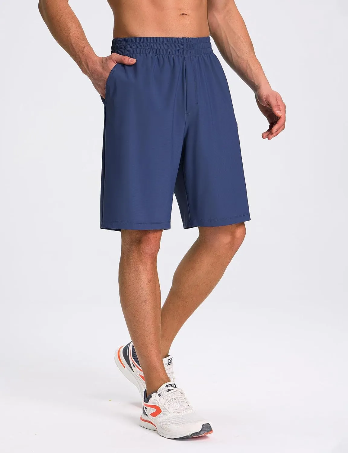 baleaf Men's Athletic Running Shorts 9" Quick Dry Workout Shorts Lightweight Sports Gym Shorts with Zipper Pockets