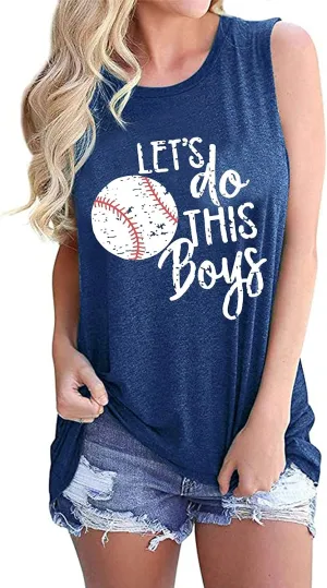 Baseball Mom Shirt Tank Tops Baseball Love Graphic Tee Shirts Women Summer Casual Loose Sleeveless Shirt