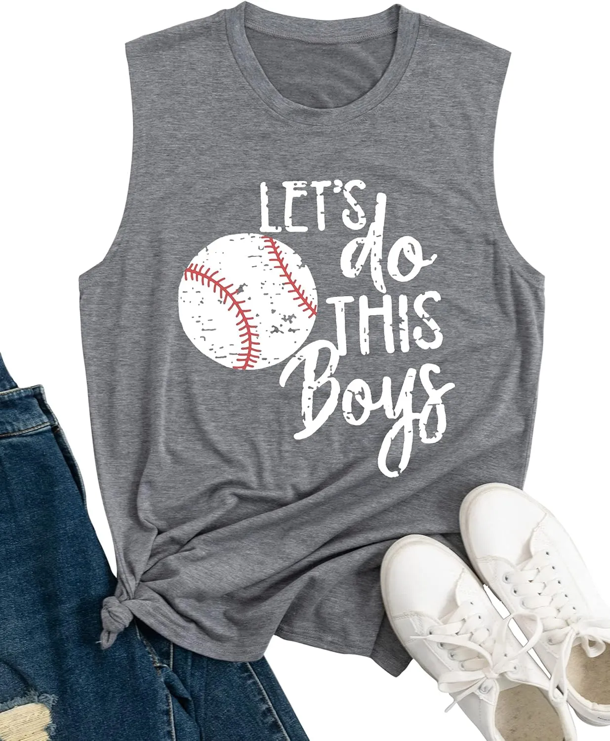 Baseball Mom Shirt Tank Tops Baseball Love Graphic Tee Shirts Women Summer Casual Loose Sleeveless Shirt