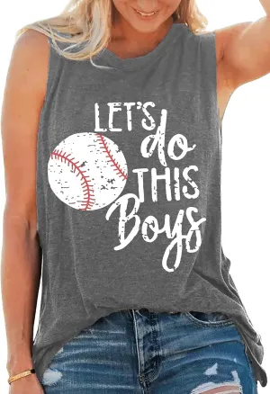 Baseball Mom Shirt Tank Tops Baseball Love Graphic Tee Shirts Women Summer Casual Loose Sleeveless Shirt
