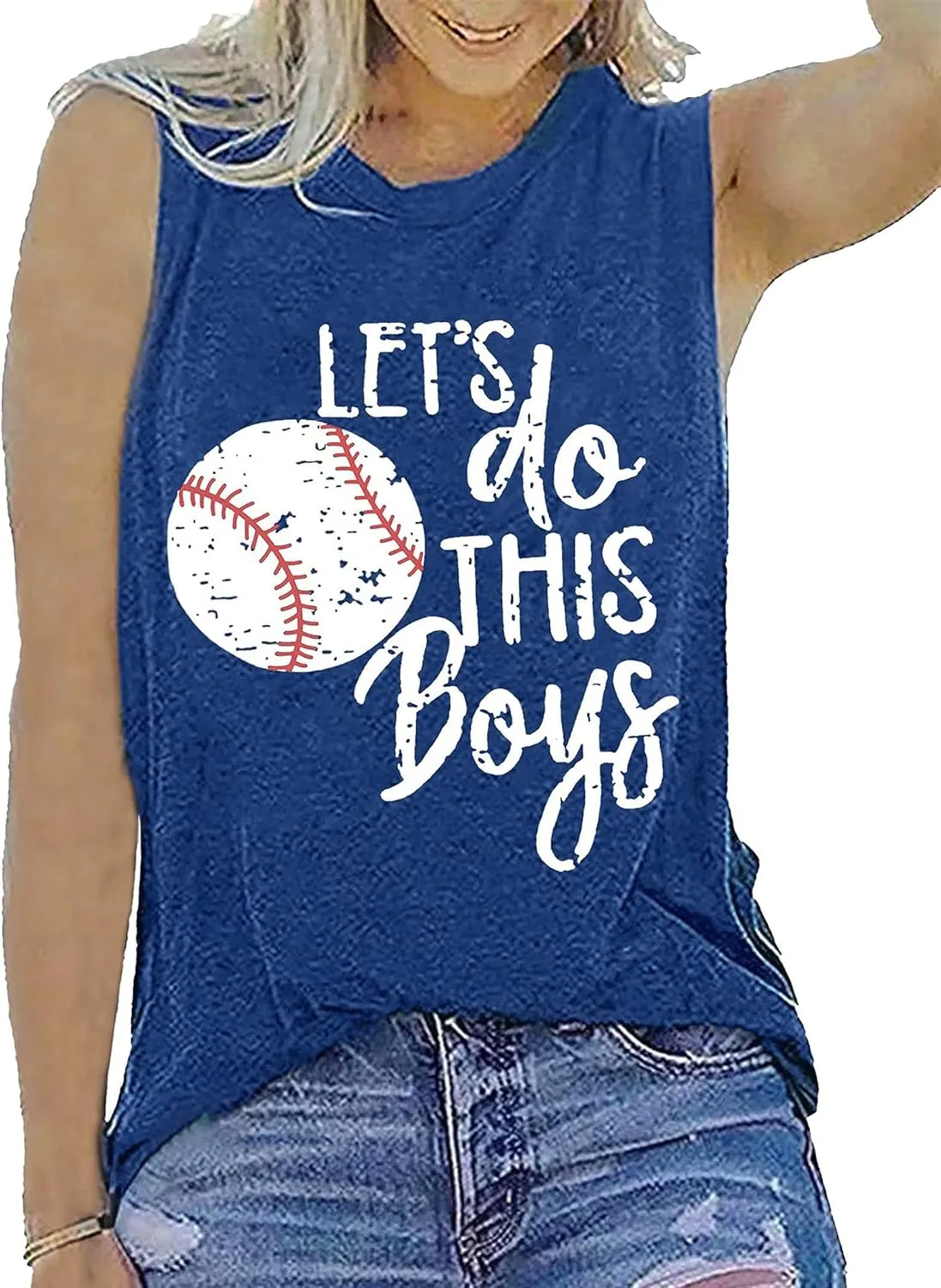 Baseball Mom Shirt Tank Tops Baseball Love Graphic Tee Shirts Women Summer Casual Loose Sleeveless Shirt