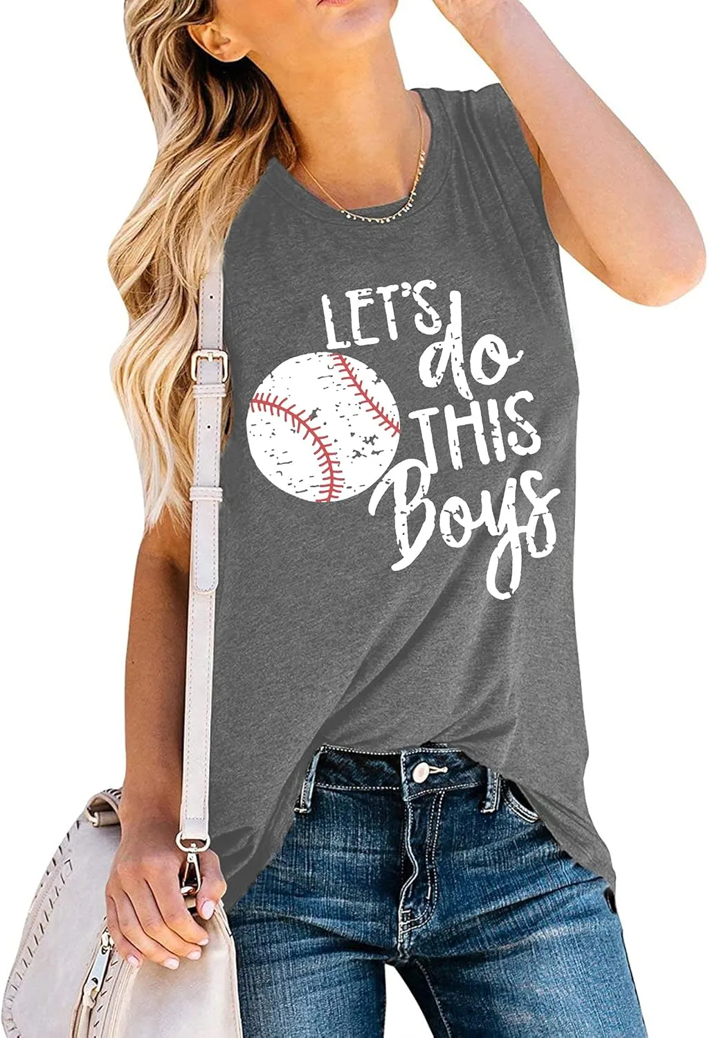 Baseball Mom Shirt Tank Tops Baseball Love Graphic Tee Shirts Women Summer Casual Loose Sleeveless Shirt