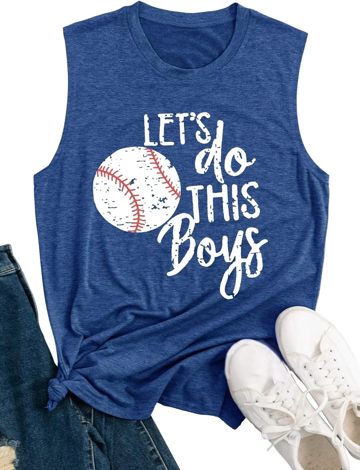 Baseball Mom Shirt Tank Tops Baseball Love Graphic Tee Shirts Women Summer Casual Loose Sleeveless Shirt