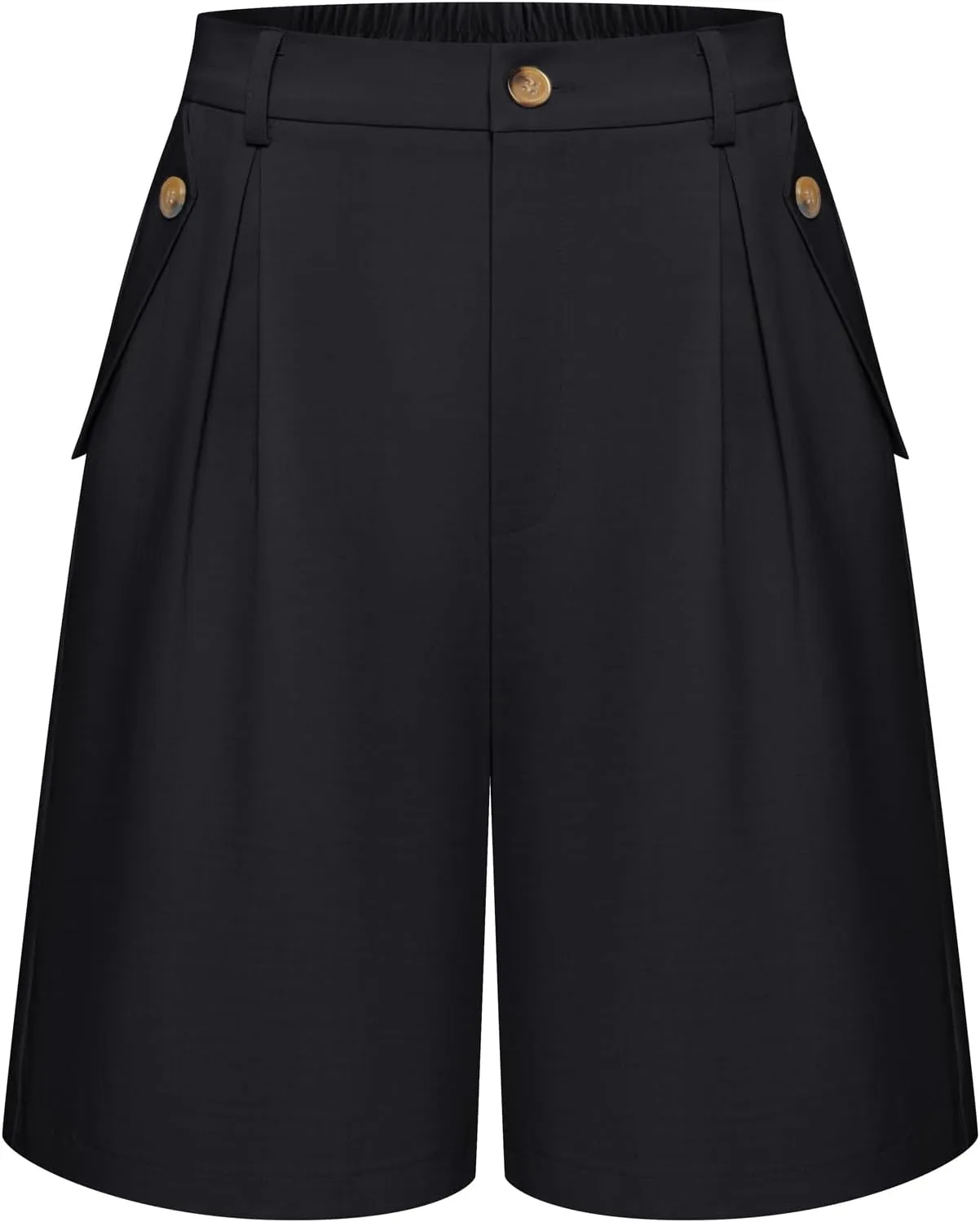 Belle Poque Women Bermuda Shorts High Waisted Wide Leg Shorts Dressy Casual Shorts with Pockets