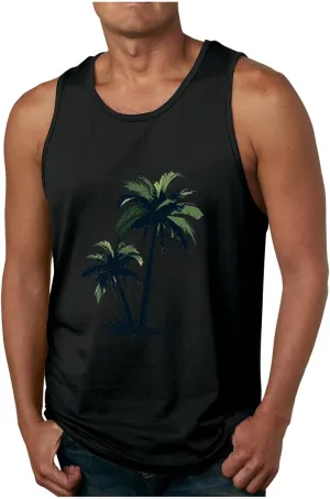 Big and Tall Graphic Tank Tops for Men Sleeveless Palm Tree Shirts Pullover Loose Running Workout Tops Muscle Vest