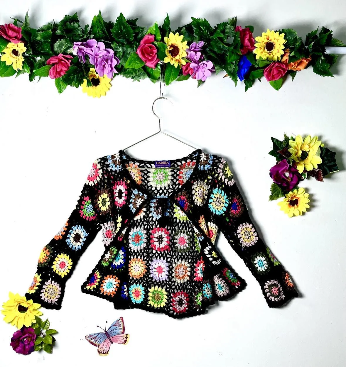 Boho Crochet Cropped Jacket
