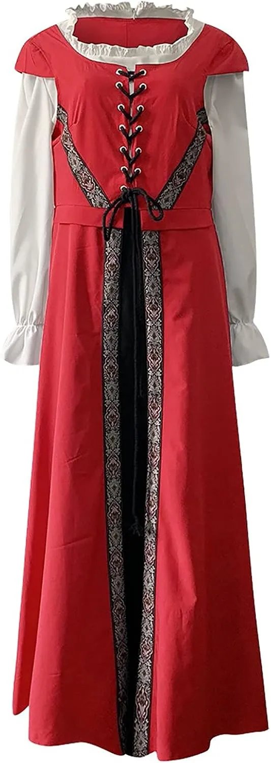 BOXIACEY Womens Rococo Dress Medieval Renaissance 1800s Queen Victorian Ball Gown Costume