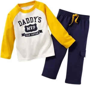 Boys Children Spring Fall Long Sleeve Sportswear Shirt T-Shirt Pants Cotton O-Neck Suit