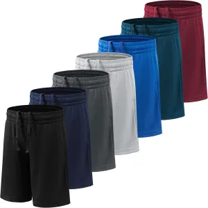 BVNSOZ Boy's Basketball Shorts Youth Boy's Active Athletic Performance Shorts with Pockets Moisture Wicking Shorts for Boys