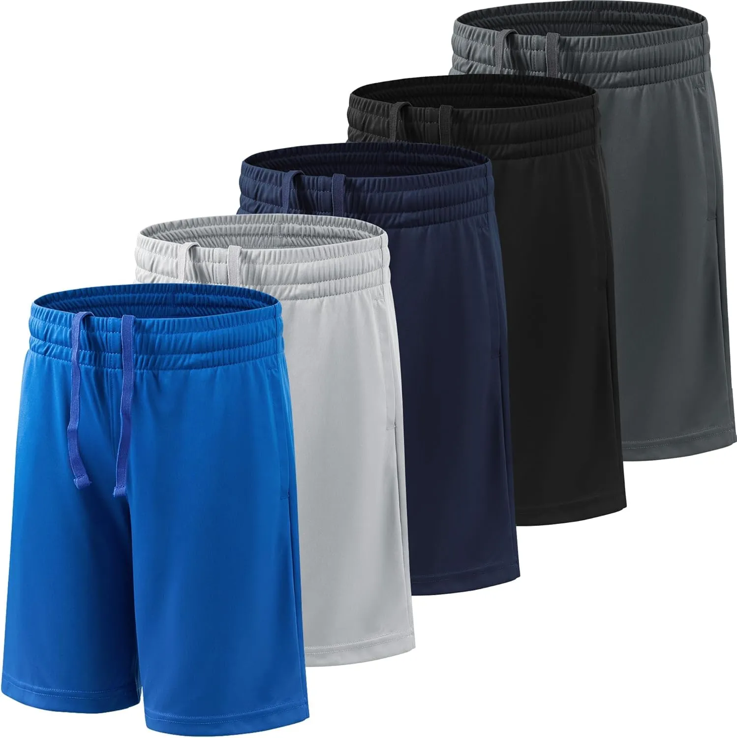 BVNSOZ Boy's Basketball Shorts Youth Boy's Active Athletic Performance Shorts with Pockets Moisture Wicking Shorts for Boys