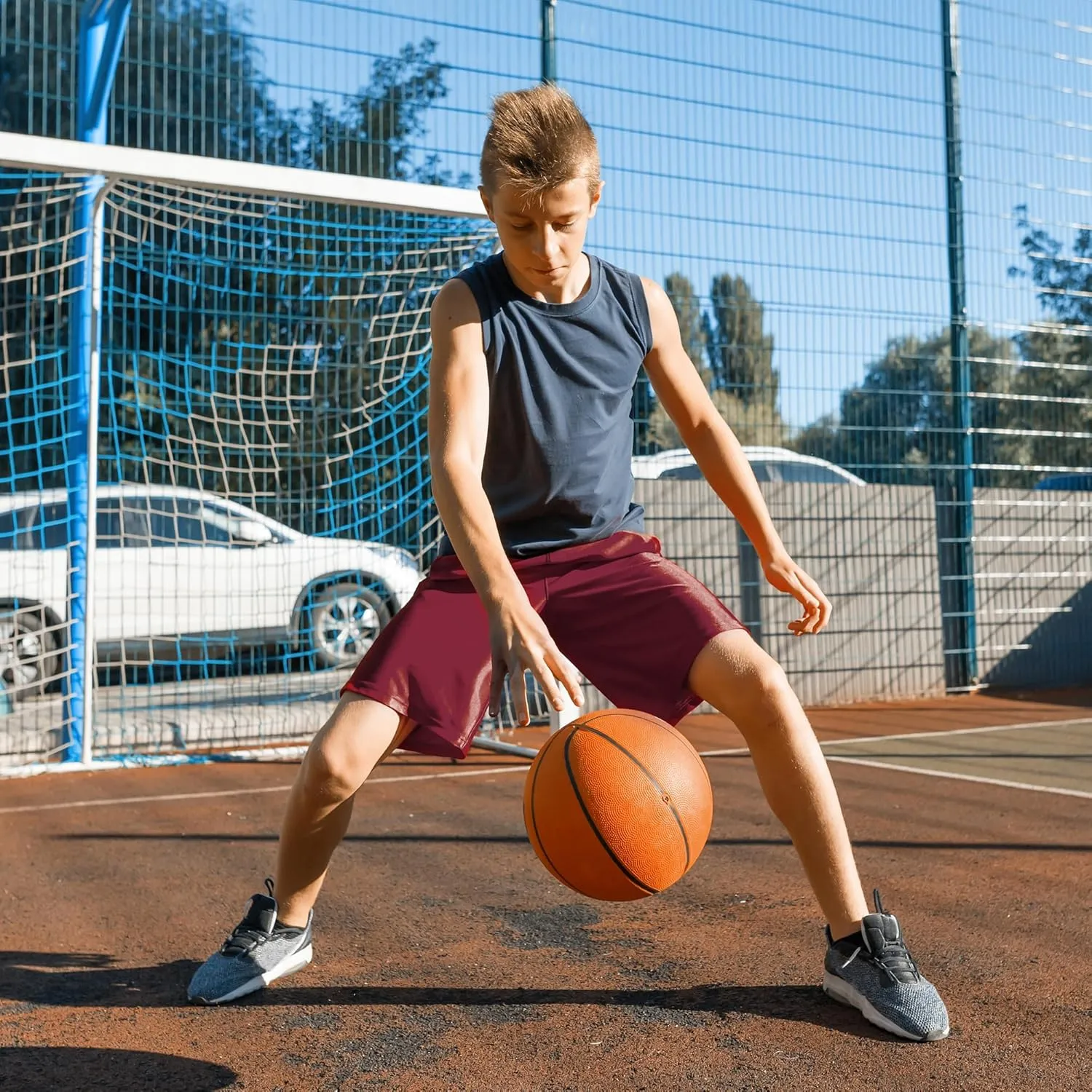 BVNSOZ Boy's Basketball Shorts Youth Boy's Active Athletic Performance Shorts with Pockets Moisture Wicking Shorts for Boys