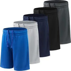 BVNSOZ Boy's Basketball Shorts Youth Boy's Active Athletic Performance Shorts with Pockets Moisture Wicking Shorts for Boys