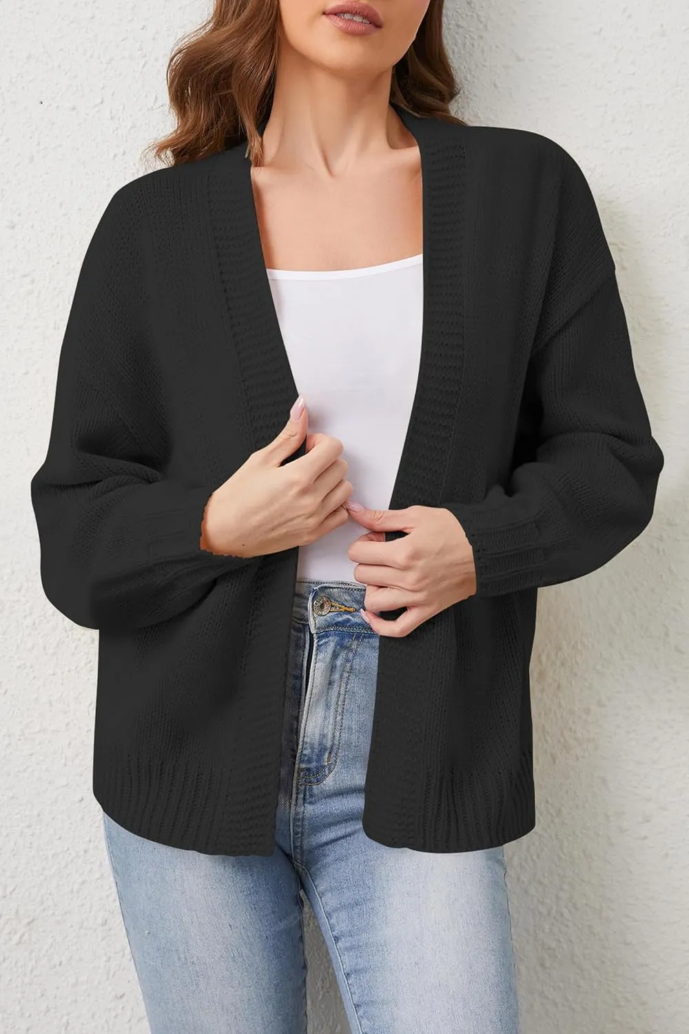 Cakulo Womens 2024 Cardigan Sweaters Fall Oversized Chunky 3D Flower Open Front Knit Cardigans Trendy