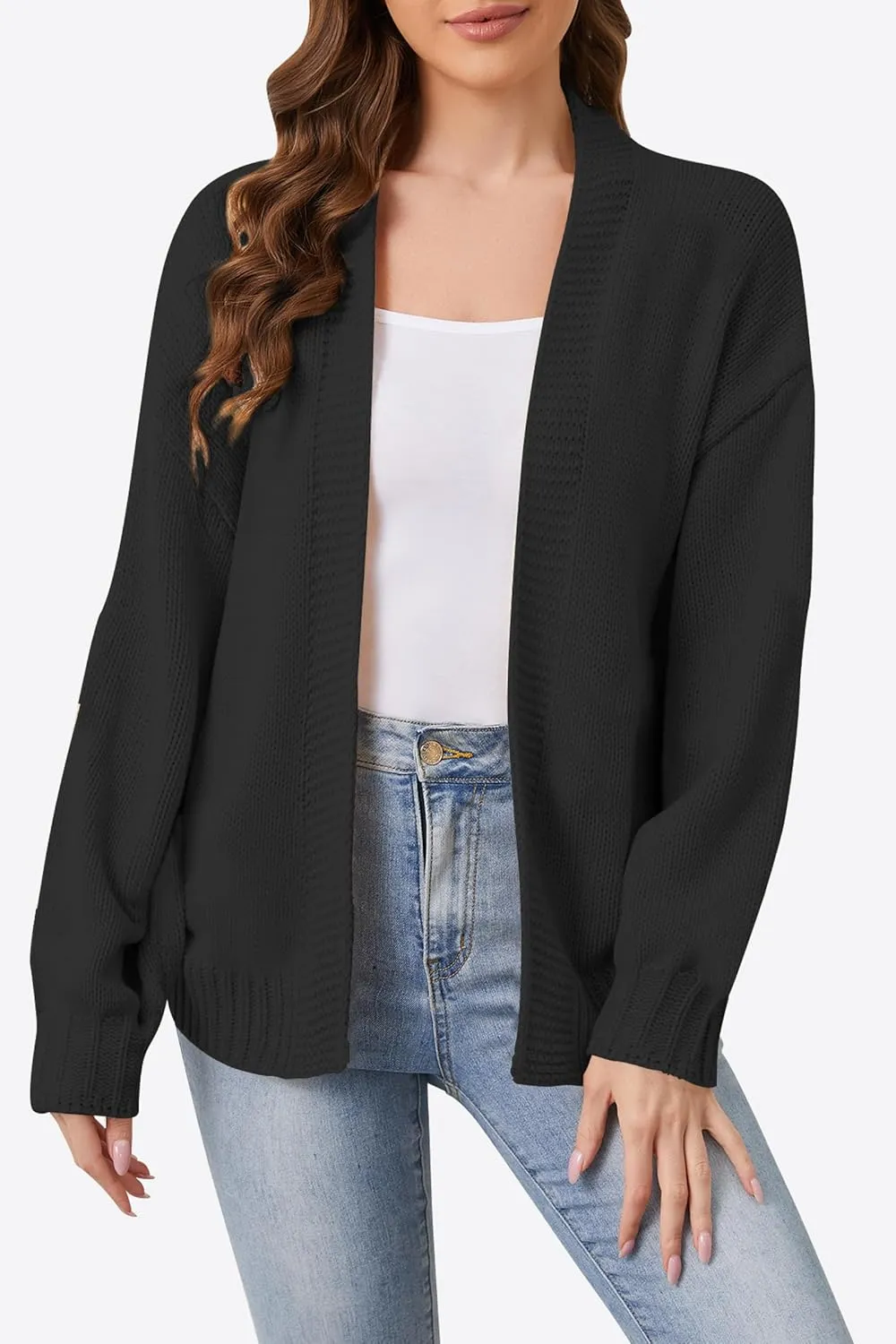 Cakulo Womens 2024 Cardigan Sweaters Fall Oversized Chunky 3D Flower Open Front Knit Cardigans Trendy