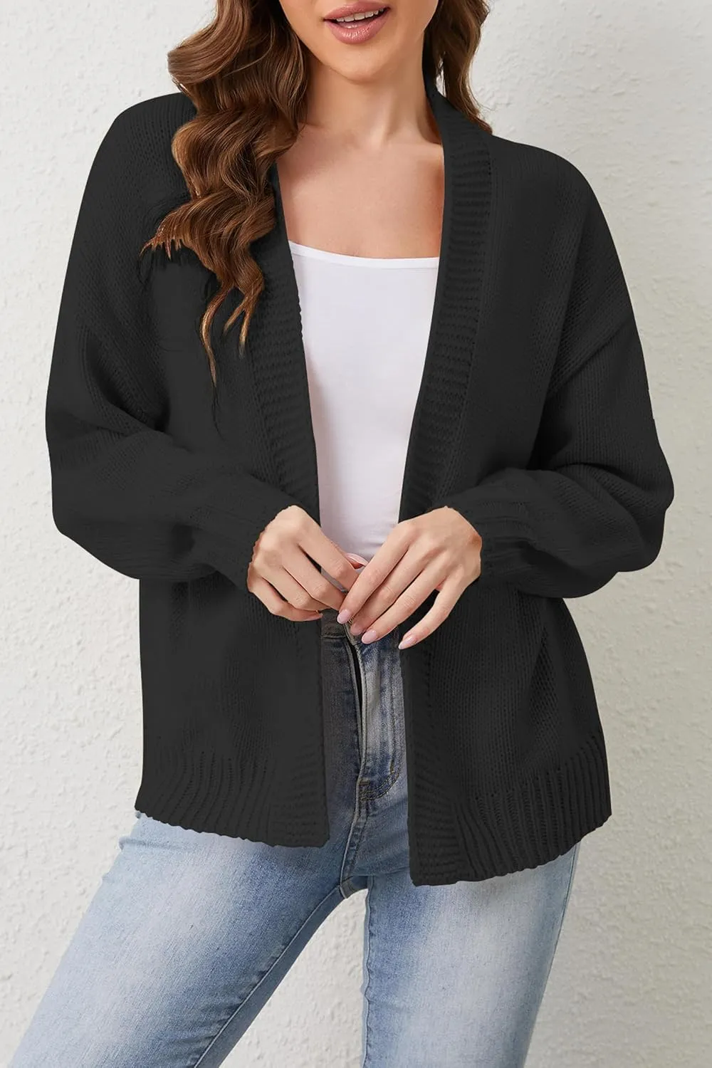 Cakulo Womens 2024 Cardigan Sweaters Fall Oversized Chunky 3D Flower Open Front Knit Cardigans Trendy