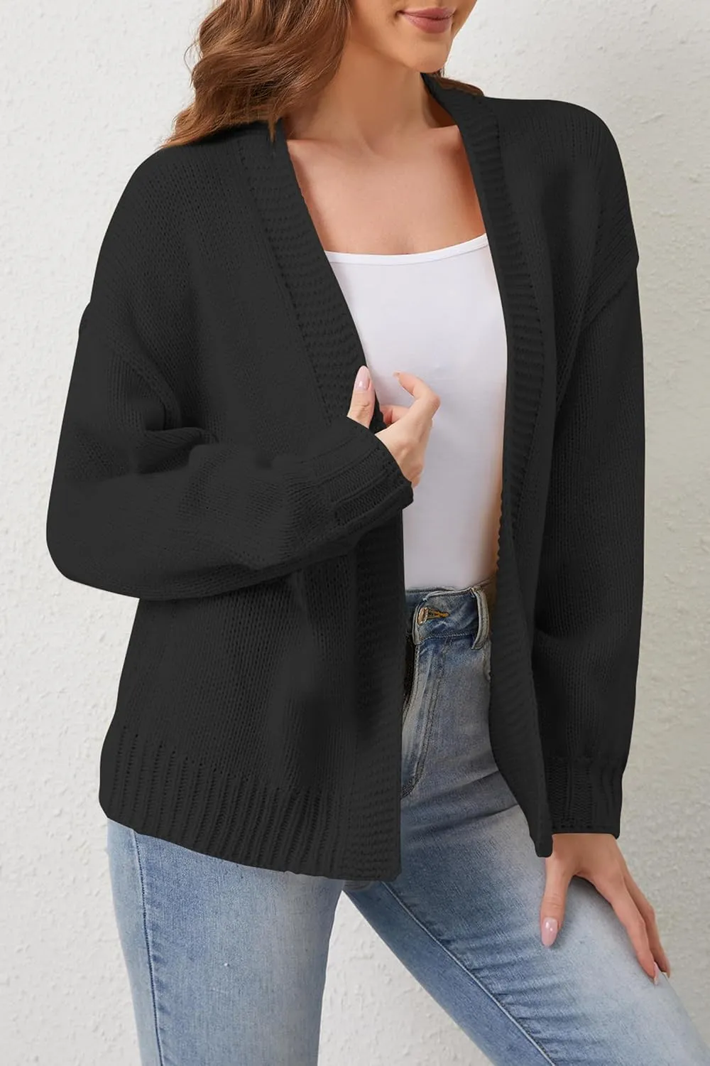 Cakulo Womens 2024 Cardigan Sweaters Fall Oversized Chunky 3D Flower Open Front Knit Cardigans Trendy
