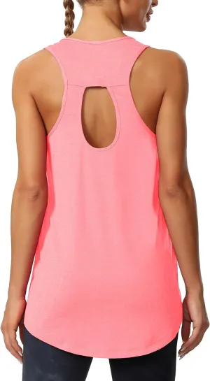 Cakulo Womens Workout Athletic Tank Tops Loose Gym Yoga Racerback Sleeveless Running Sports Shirts Tops