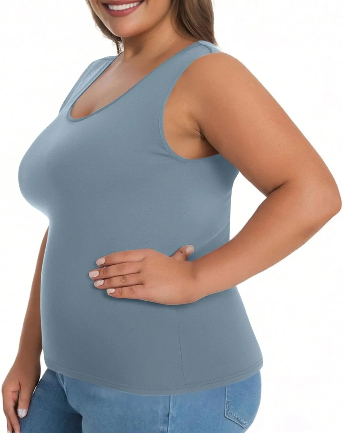 Camisole Tops for Women Built in Bra Plus Size Tank Tops Padded Sleeveless Top Summer 2025 Vacation Tank Top