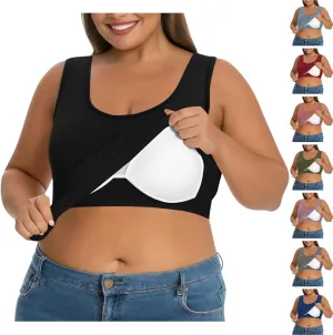 Camisole Tops for Women Built in Bra Plus Size Tank Tops Padded Sleeveless Top Summer 2025 Vacation Tank Top