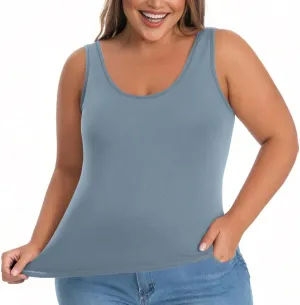 Camisole Tops for Women Built in Bra Plus Size Tank Tops Padded Sleeveless Top Summer 2025 Vacation Tank Top