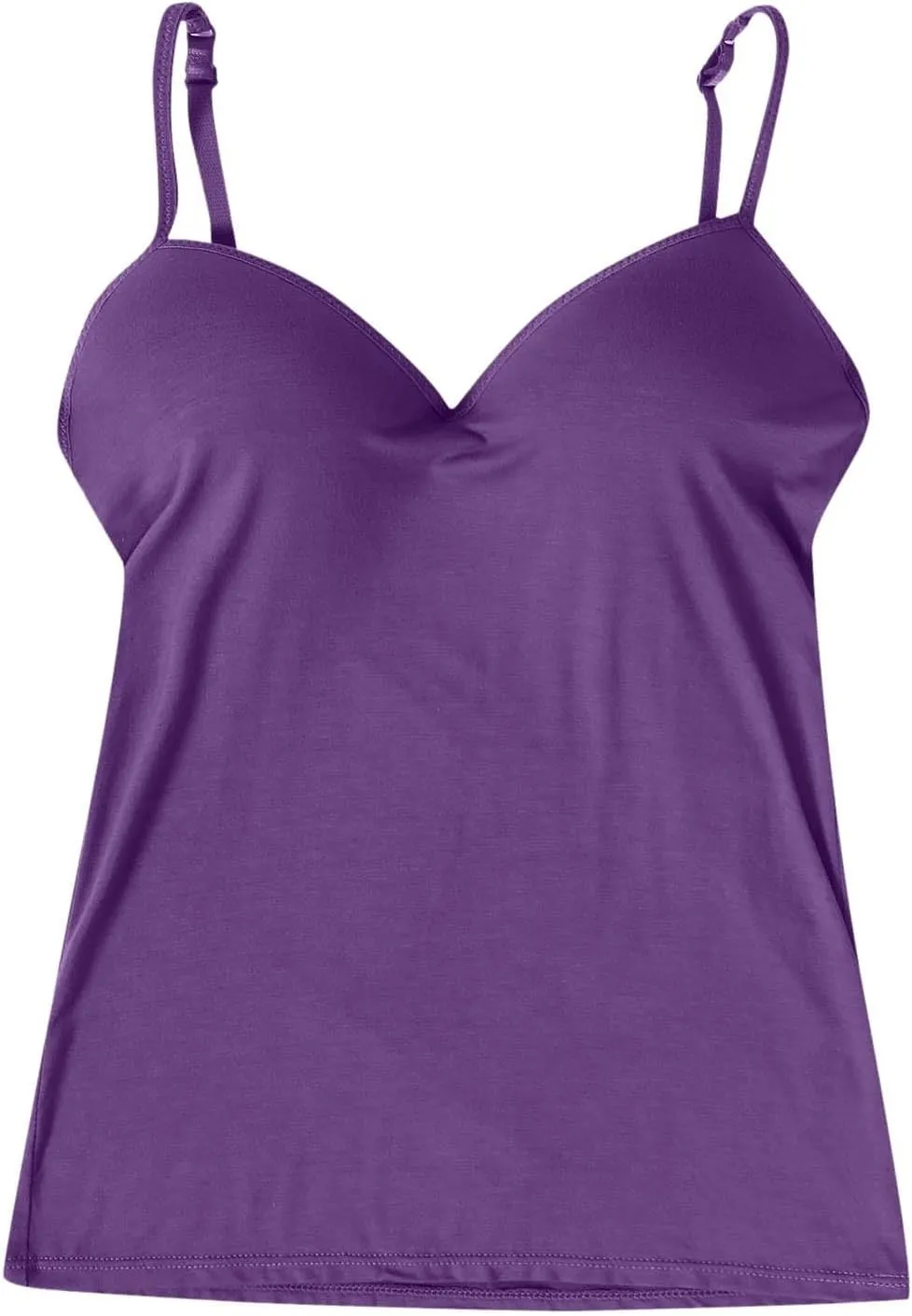 Camisole Tops for Women Built in Bra Spaghetti Adjustable Strap Workout Yoga Shirts Basic Padded Tank Tops 2025