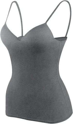 Camisole Tops for Women Cotton Adjustable Strap Stretch Tank Tops Built in Shelf Bra Workout Yoga Shirt
