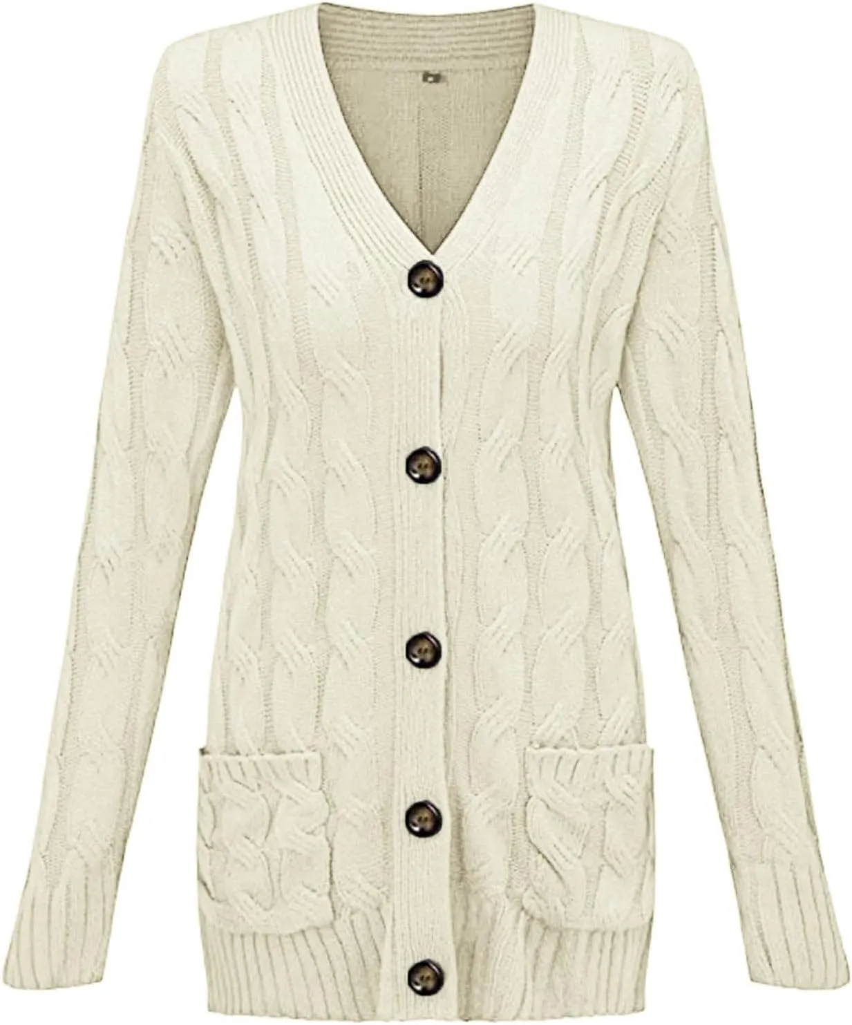 Cardigan Sweater for Women Open Front Button Sweaters with Pockets Long Sleeve Button Down Cardigans Sweaters