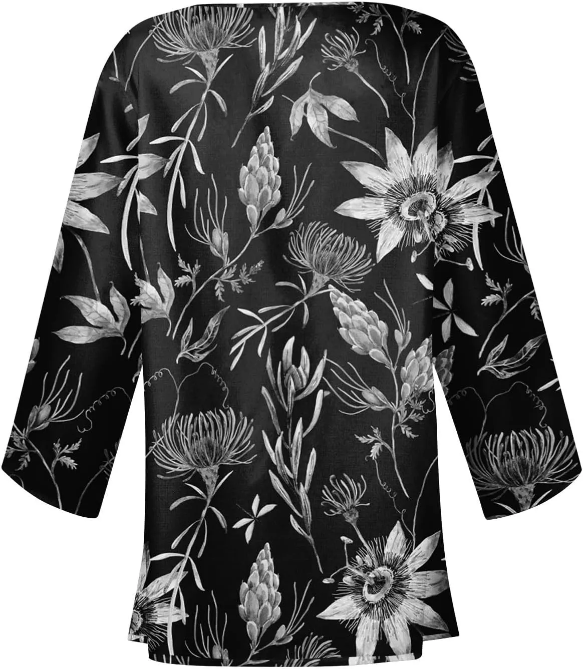 Cardigans for Women Floral Printed Dressy Casual Lightweight Cardigan 3/4 Sleeve Summer Plus Size Tops