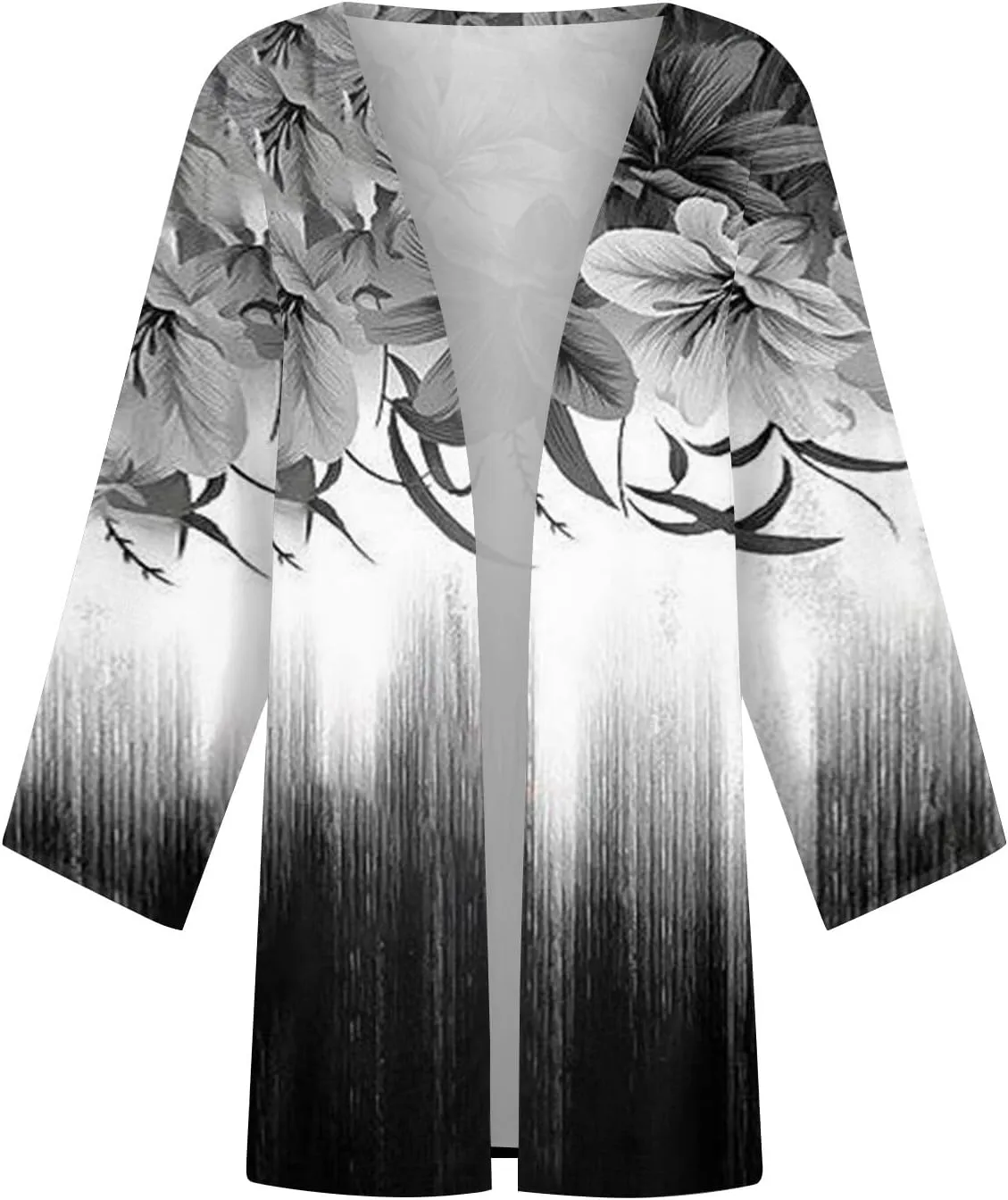 Cardigans for Women Floral Printed Dressy Casual Lightweight Cardigan 3/4 Sleeve Summer Plus Size Tops