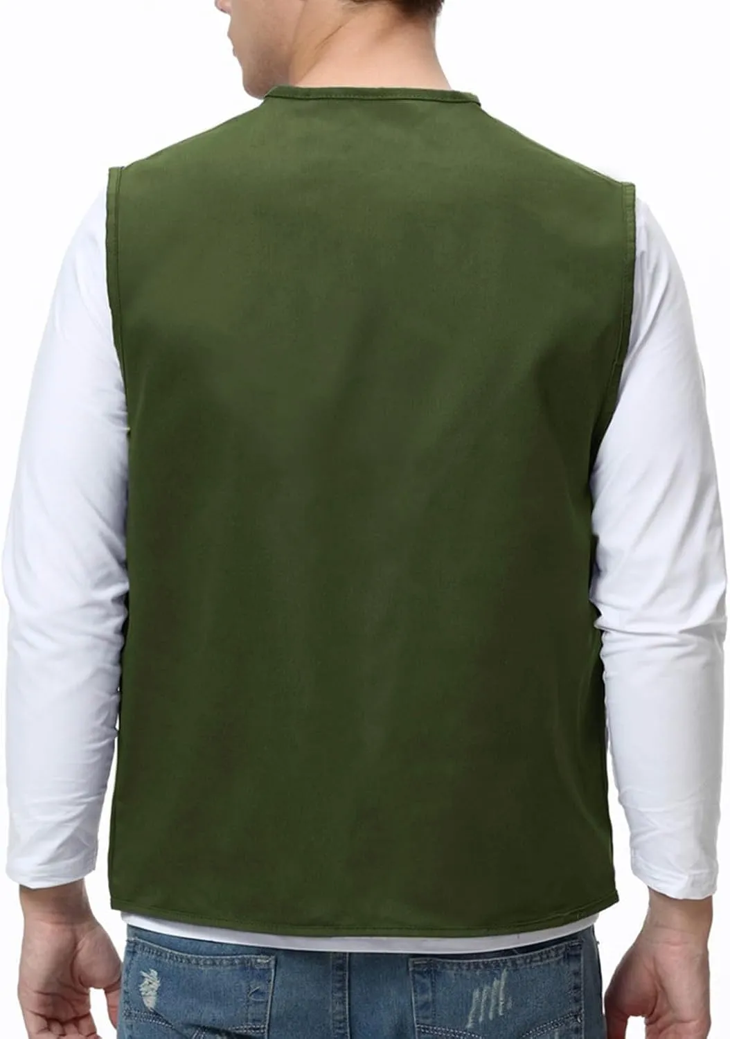 Cargo Vest for Men Utility Fishing Vests Outdoor Summer Lightweight Work Vests Zip Up Sleeveless Vest with Pockets