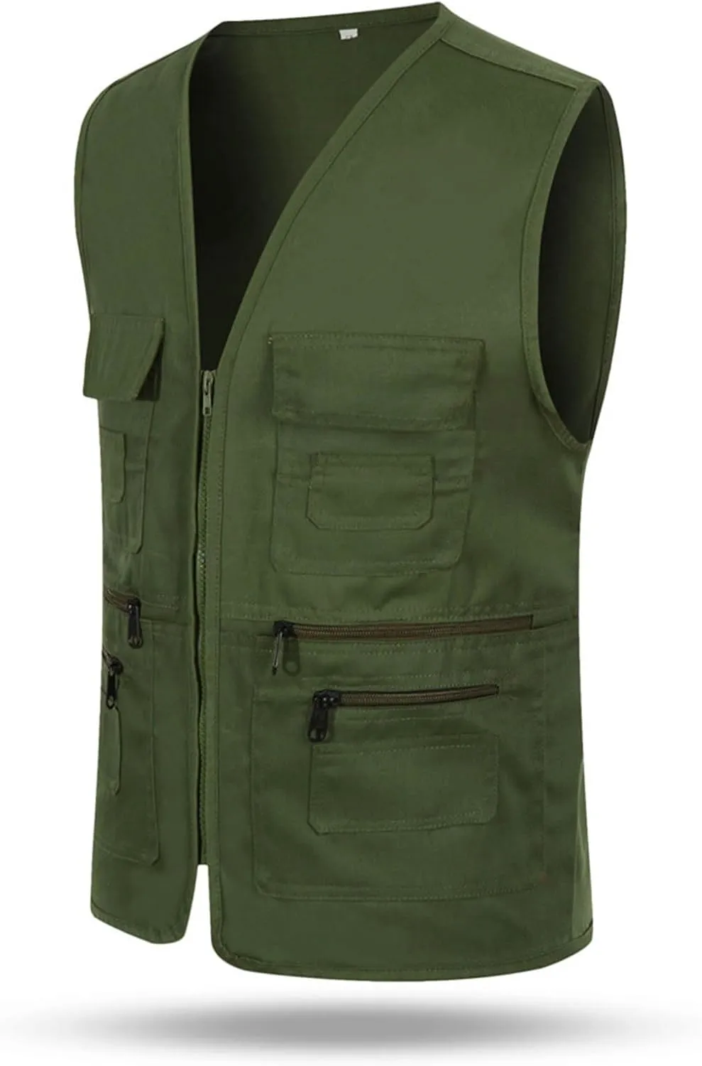 Cargo Vest for Men Utility Fishing Vests Outdoor Summer Lightweight Work Vests Zip Up Sleeveless Vest with Pockets